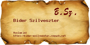Bider Szilveszter névjegykártya