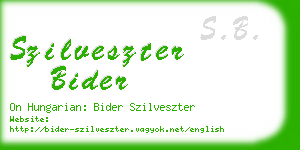 szilveszter bider business card